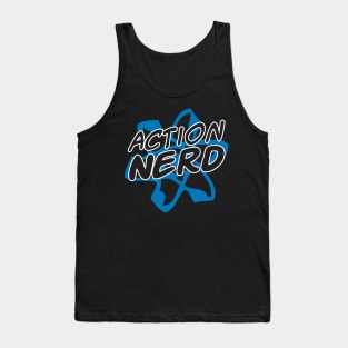 Funny Science Scientist Action Nerd Atom Blue Tank Top